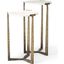 Atticus Marble And Antiqued Gold Metal Nesting Accent Tables Set of 2