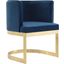Aura Dining Chair in Royal Blue and Polished Brass