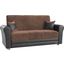 Avalon Upholstered Convertible Loveseat with Storage In Brown