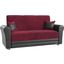 Avalon Upholstered Convertible Loveseat with Storage In Burgundy