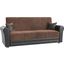 Avalon Upholstered Convertible Sofabed with Storage In Brown