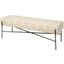 Avery Ii Off White Upholstered Seat With Metal Base Accent Bench