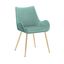 Avery Teal Fabric Dining Room Chair with Gold Legs