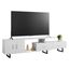 Avery TV Stand with MDF Cabinet and Powder Coated Steel Legs In White