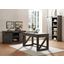 Avondale Rustic Barn Door Office Bookcase In Weathered Gray