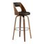 Axel 30 Inch Swivel Bar Stool In Brown Faux Leather and Walnut Wood