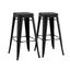 Backless 30 Inch Bar Stools Set of 2 In Distressed Black