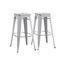 Backless 30 Inch Bar Stools Set of 2 In Distressed White