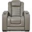 Backtrack Power Recliner With Adjustable Headrest In Gray