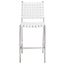 Bahari Woven Counter Stool in White and Silver