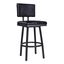 Balboa 26 Inch Counter Height Swivel Vintage Black Faux Leather and Metal Bar Stool