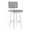 Balboa 30 Inch Bar Height Swivel Vintage Gray and Brushed Stainless Steel Bar Stool