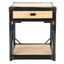 Bali 1 Drawer 1 Shelf Nightstand in Black and Natural
