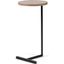 Ballatine Brown Wood Round Top With Black Metal Base Accent Table