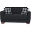 Barato Upholstered Convertible Loveseat with Storage In Black BAR-LS-FBLK
