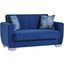 Barato Upholstered Convertible Loveseat with Storage In Blue