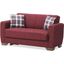 Barato Upholstered Convertible Loveseat with Storage In Burgundy