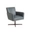 Barclay Butera Brooks Leather Swivel Chair In Bronze
