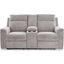 Barnsana Power Reclining Loveseat with Console In Ash