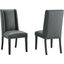 Baron Dining Chair Vinyl Set of 2 In Gray