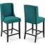 Baron Teal Counter Stool Upholstered Fabric Set of 2