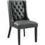 Baronet Gray Button Tufted Vegan Leather Dining Chair