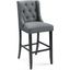 Baronet Gray Tufted Button Upholstered Fabric Bar Stool