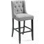 Baronet Light Gray Tufted Button Upholstered Fabric Bar Stool