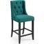 Baronet Teal Tufted Button Upholstered Fabric Counter Stool