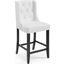 Baronet White Tufted Button Faux Leather Counter Stool