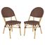 Barrow Brown Stacking Indoor/Outdoor Side Chair Set of 2 FOX5203A