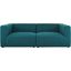 Bartlett Upholstered Fabric 2-Piece Loveseat In Teal