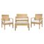 Bassey 4Pc Living Set in Natural and White