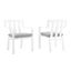 Baxley White and Gray Outdoor Patio Aluminum Arm Chair Set of 2