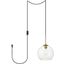 Baxter 1 Light Brass Plug-In Pendant With Clear Glass LDPG2212BR