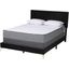 Baxton Studio Abberton Modern And Contemporary Black Velvet And Gold Metal Queen Size Panel Bed