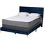 Baxton Studio Abberton Modern And Contemporary Navy Blue Velvet And Gold Metal Queen Size Panel Bed