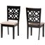 Baxton Studio Abigail Modern Beige Fabric and Dark Brown Finished Wood 2 Piece Dining Chair Set