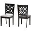 Baxton Studio Abigail Modern Grey Fabric and Dark Brown Finished Wood 2 Piece Dining Chair Set
