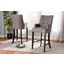 Baxton Studio Aldon Modern and Contemporary Grey Fabric Upholstered and Dark Brown Finished Wood 2-Piece Bar Stool Set