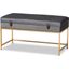 Baxton Studio Aliana Glam And Luxe Grey Velvet Fabric Upholstered And Gold Finished Metal Large Storage Ottoman