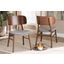 Baxton Studio Alston Mid-Century Modern Grey Fabric Upholstered and Walnut Brown Finished Wood 2-Piece Dining Chair Set