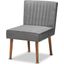 Baxton Studio Alvis Mid-Century Modern Grey Velvet Upholstered And Walnut Brown Finished Wood Dining Chair