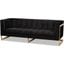 Baxton Studio Ambra Glam And Luxe Black Velvet Upholstered And Button Tufted Sofa With Gold-Tone Frame