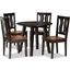 Baxton Studio Anesa Modern And Contemporary Transitional Two Tone Dark Brown And Walnut Brown Finished Wood 5 Piece Dining Set