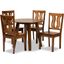 Baxton Studio Anesa Modern And Contemporary Transitional Walnut Brown Finished Wood 5 Piece Dining Set