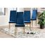 Baxton Studio Armand Modern Glam and Luxe Navy Blue Velvet Fabric Upholstered and Gold Finished Metal 4-Piece Dining Chair Set