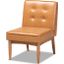 Baxton Studio Arvid Mid-Century Modern Tan Faux Leather Upholstered and Walnut Brown Finished Wood Dining Chair