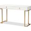 Baxton Studio Beagan Modern And Contemporary White Finished Wood And Gold Metal 2-Drawer Console Table
