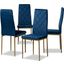 Baxton Studio Blaise Modern Luxe And Glam Navy Blue Velvet Fabric Upholstered And Gold Finished Metal 4-Piece Dining Chair Set